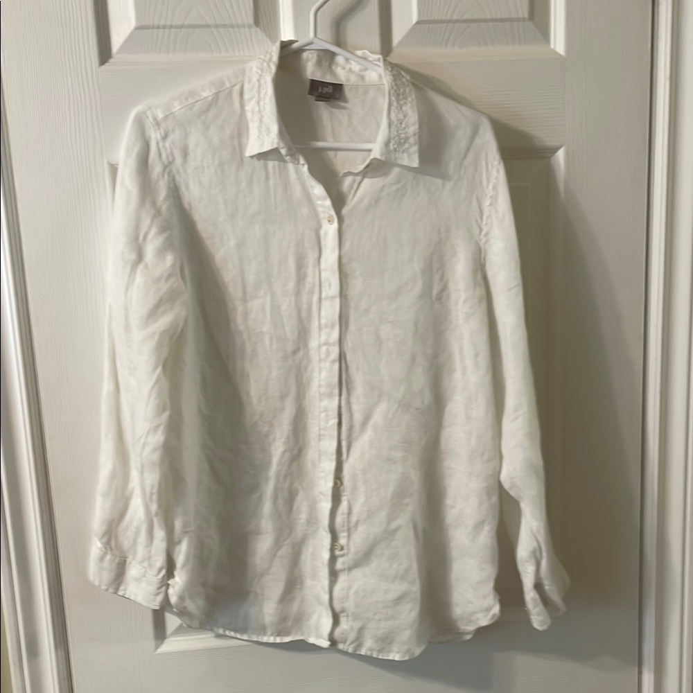 J. Jill Classic linen white Blouse